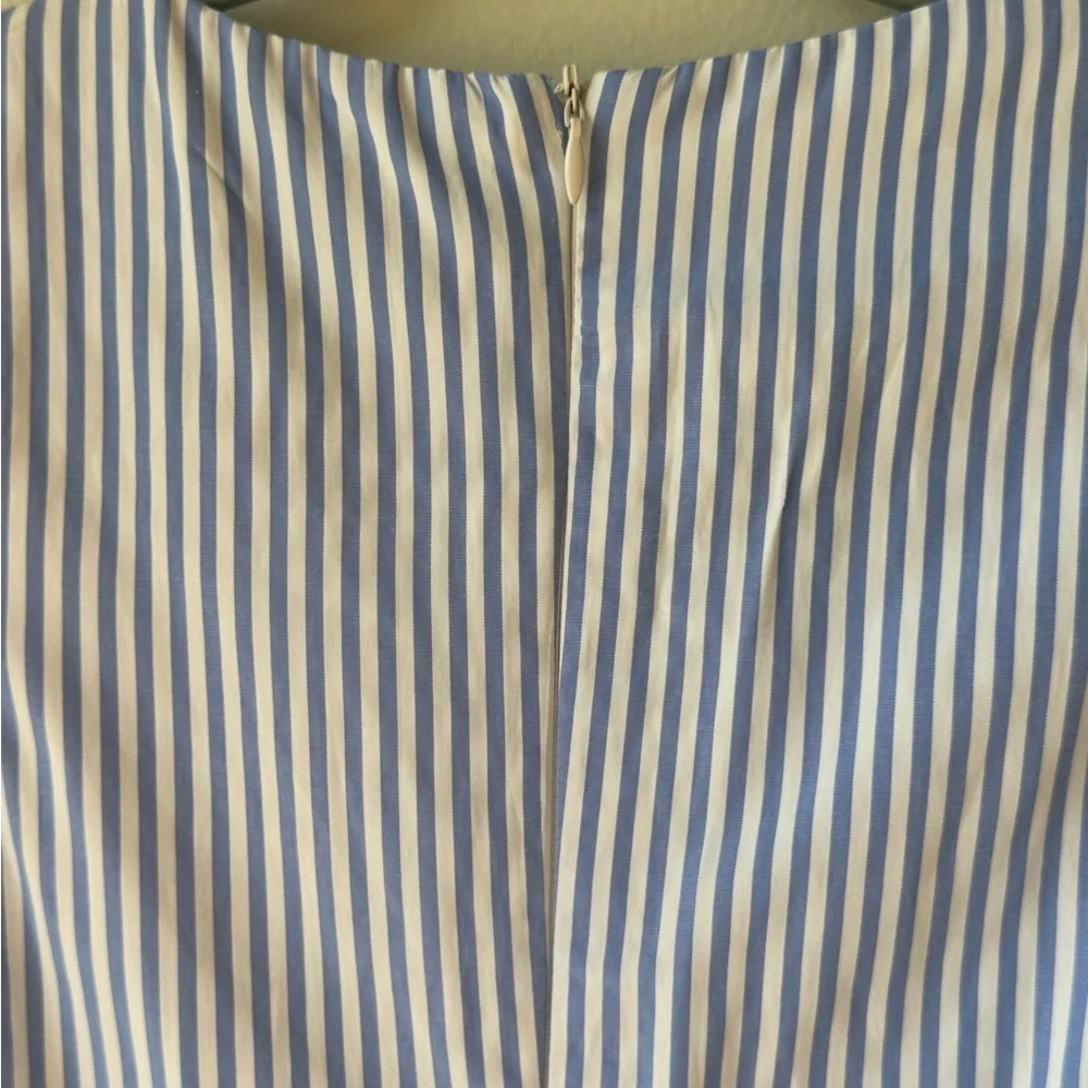 NWOT English Factory Size XS Blue White Striped Ruffle Sleeve Dress Short